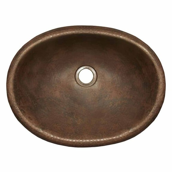 Native Trails Cps39 Rolled Baby Classic 15-1/2" Oval Copper Drop In Bathroom Sink - Copper
