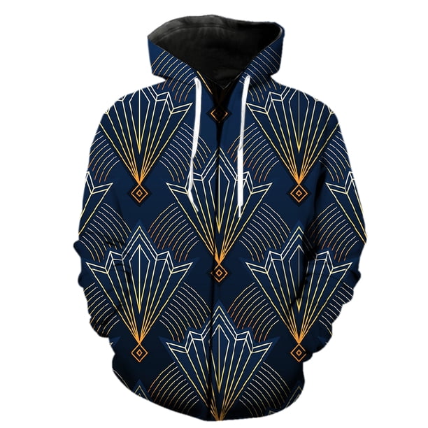 Sudadera con capucha y cremallera para hombre con estampado geométrico abstracto, estilo Harajuku para adolescentes, con estampado 3D, de manga larga, estilo hip hop, de gran tamaño.