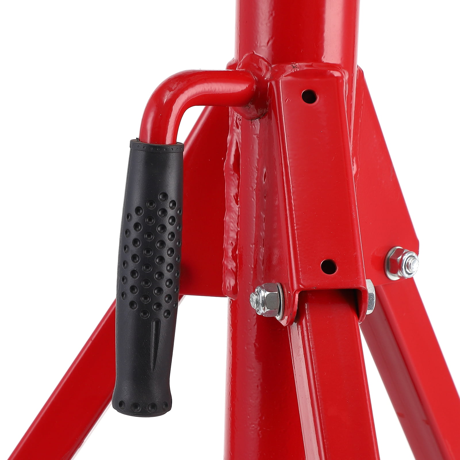 COZONY Red V Head Pipe Jack Stand with Casters, Adjustable Height 28-52 Inch, 2500 LB Heavy Duty Steel Stand,Red