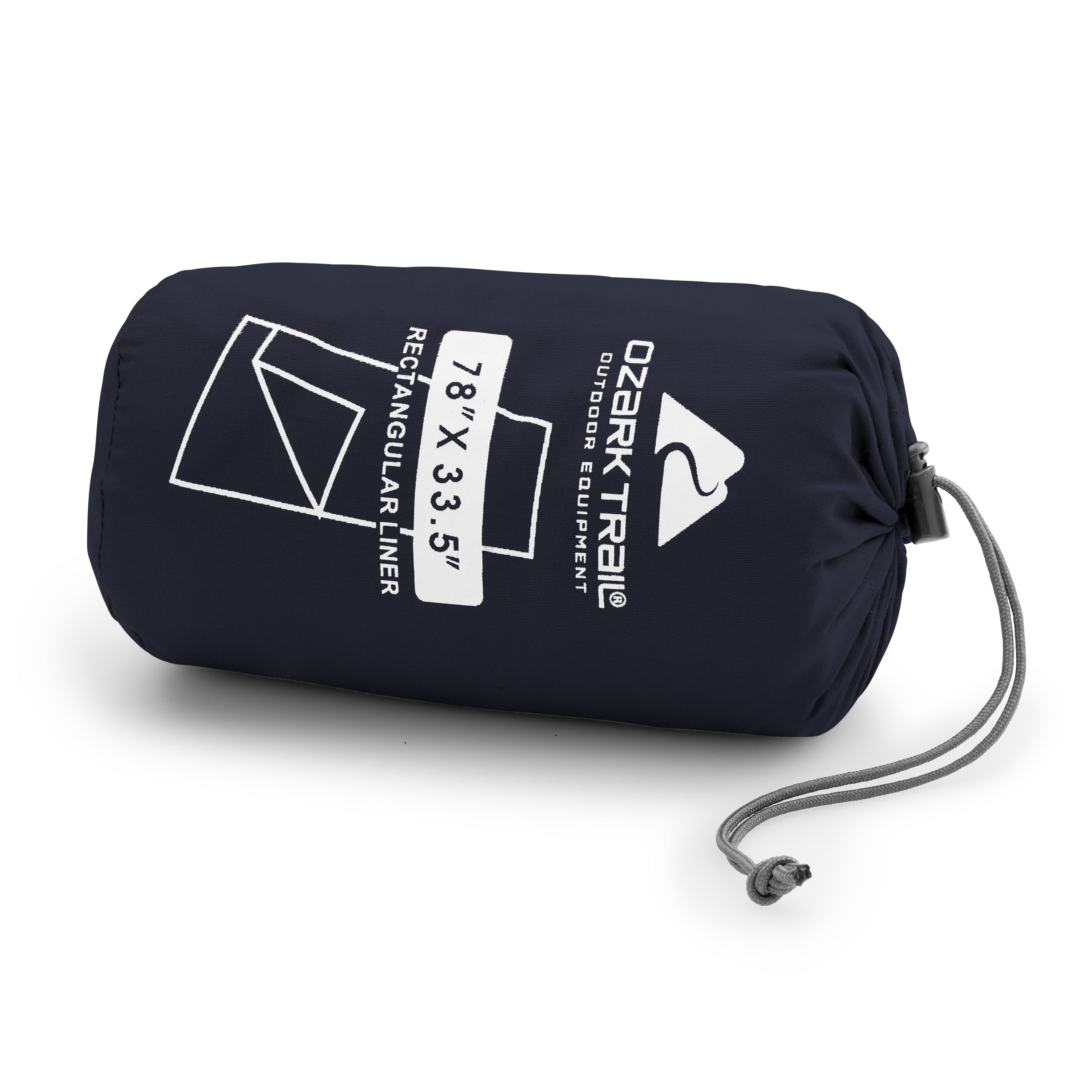 Ozark Trail Breathable Polyester Camping Rectangular Sleeping Bag Liner Sheet, Navy (78 in. L x 33.5 in. W)