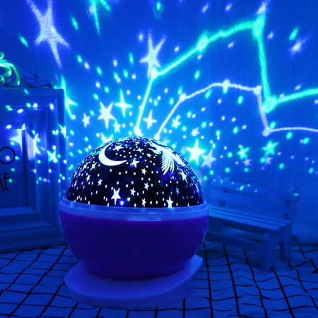 Star Projector Lamp 360 Degree Star Night Light Romantic Room Rotating Cosmos Star Projuctor With Usb Cable Light Lamp Starry Moon Sky Night