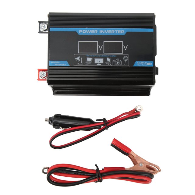 Inversor de coche D Vto VAC,Inversor de onda sinusoidal modificada Inversor D Vto VAC W Inversor de corriente para coche Funcionalidad inteligente