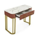 thumbnail image 2 of Catherine Console Table and Stool Set Vanity Set with Cushioned Stool Dressing Table Makeup Vanity Table with 2 Drawers Rose, 2 of 7