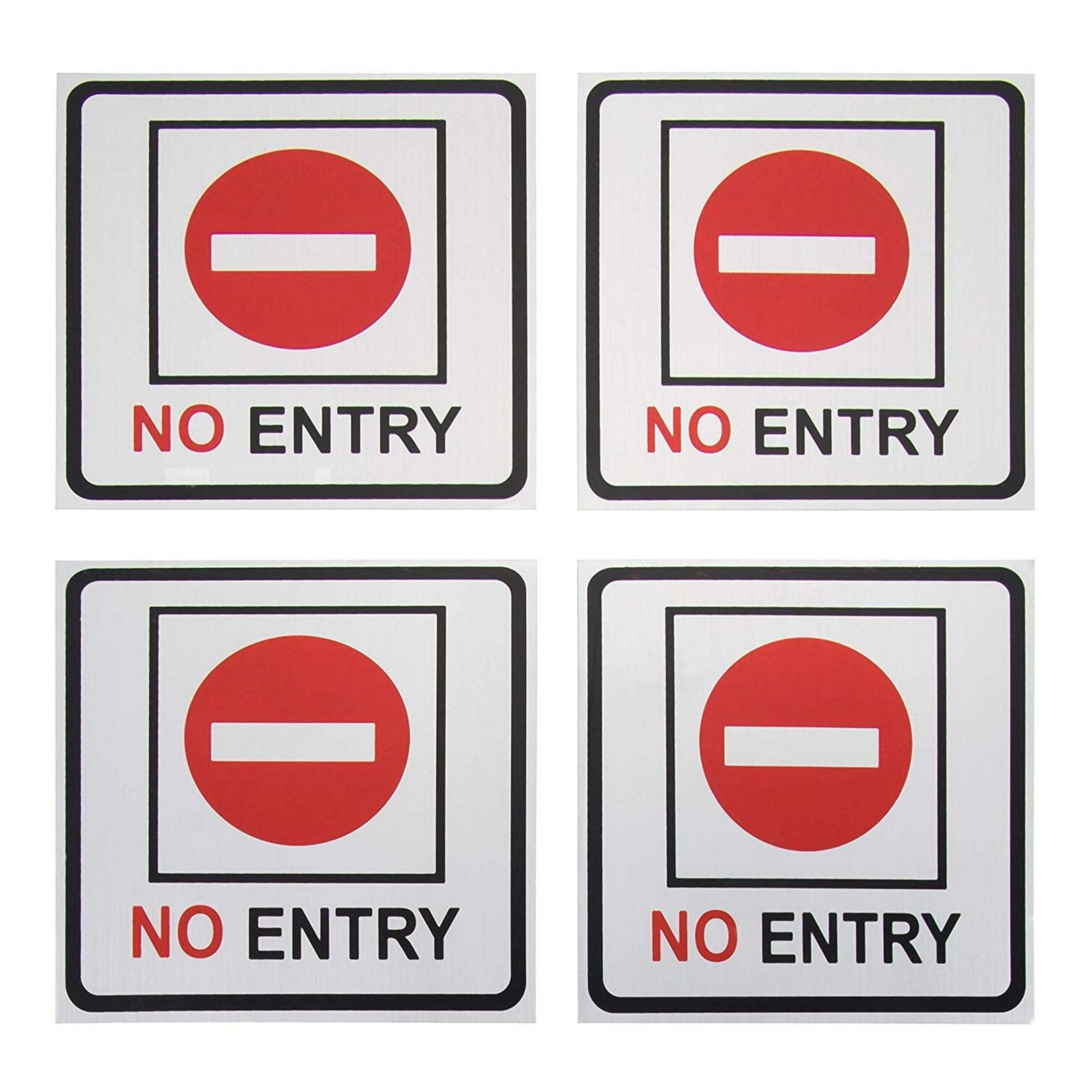 Pack 2 No Entry Private Land Self Adhesive Backed Sticker Signs choice 3 sizes 