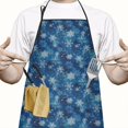 thumbnail image 2 of Blue Christmas Snowflake Pattern Apron-Garden Aprons for Women with Pockets-Cotton Linen Waterproof Kitchen Cooking Gardening Aprons Adjustable for Kitchen,Cooking,BBQ and Salon 33"x27", 2 of 7