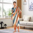 thumbnail image 6 of FORMRS Onesies Pajama for Adults Unisex Hoodie Winter Jumpsuit One Piece Sleepwear, Sizes S-2XL, Beige Abstract Wavy, 6 of 7