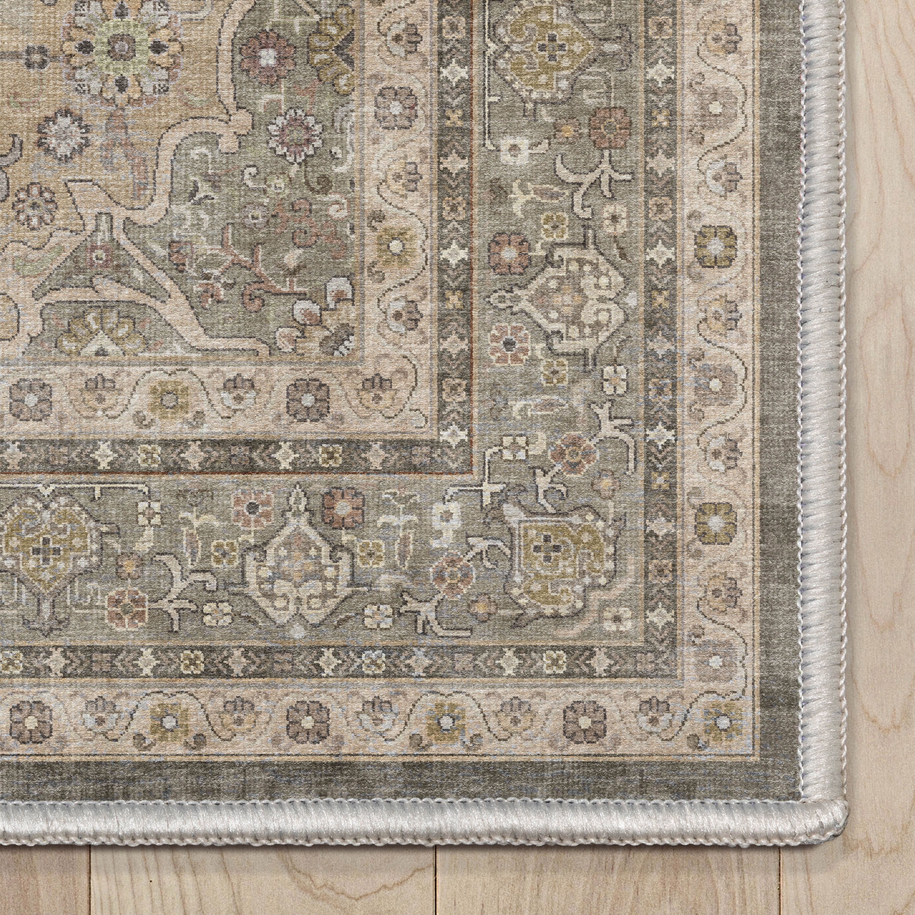 Well Woven Asha Lilith Vintage Oriental Grey Beige 7'7" x 9'10" Area Rug
