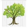 thumbnail image 3 of Ambesonne Tree Shower Curtain, Green Tree Paint Watercolors, 69"Wx70"L, Apple Green Redwood, 3 of 3