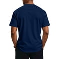 thumbnail image 4 of LTTVQM Mens Top Three Button Henley Neck Short Sleeve T-Shirt Breathable Outdoor Daily Casual Shirts Navy 2XL, 4 of 5