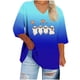 thumbnail image 2 of Heisall Womens T-shirts Halloween Print V-Neck 3/4 Sleeve Loose Plus Size Casual Fashion Daily Wear Tops, 2 of 4
