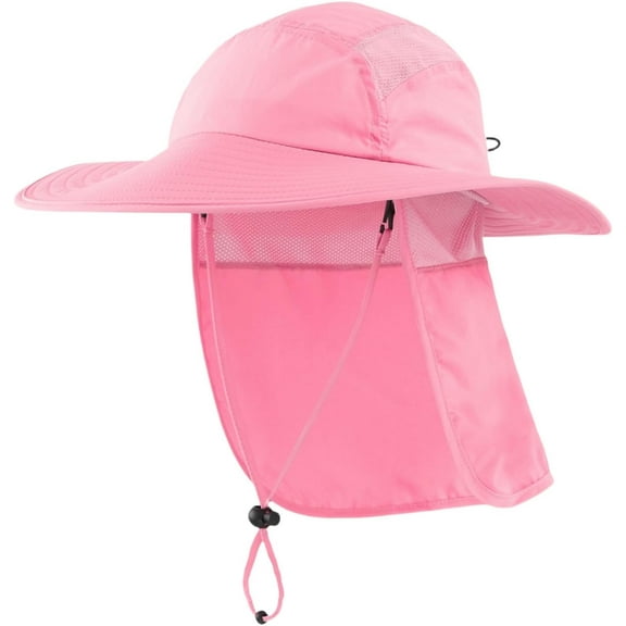 Prefer Mens UPF 50  Sun Protection Cap Wide Brim Fishing Hat with Neck Flap Sun Hat for Men Women