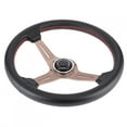 thumbnail image 3 of Modified NARDI Style 6-Bolt Half Dish Black Perforated Leather Racing Steering Wheel - 250mm/14in, 3 of 15