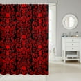 thumbnail image 2 of Damask Gothic Bathroom Shower Curtain Antique Victorian Fabric Shower Curtain 72"Wx78"L,Black Red Sugar Skull Vintage Flowers Goth Bath Curtain, 2 of 6
