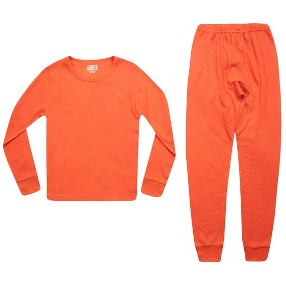 At The Buzzer Thermal Underwear Set for Boys (Orange, 8)