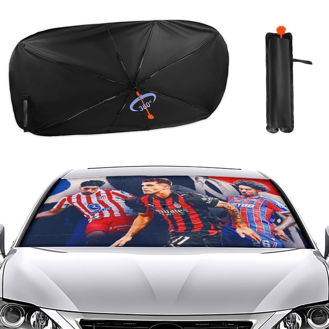 Christian Pulisic-theme Car Sun Umbrella Windshield Sun Shade | Foldable Front Window Sunshade | UV Protection Heat Insulation 133x73cm