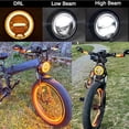 thumbnail image 5 of 6.5-inch round LED motorcycle headlight with mounting brackets, 5 of 5