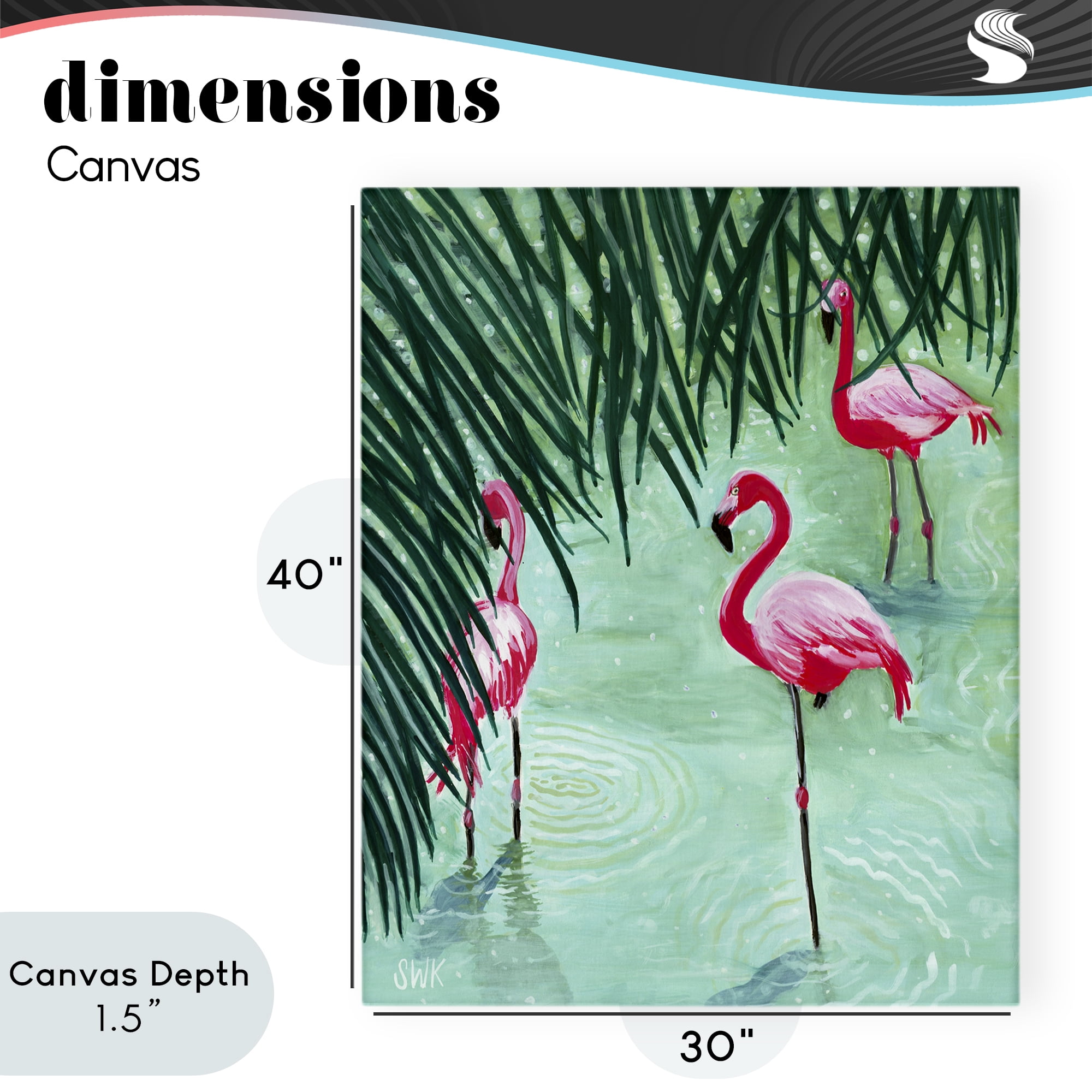 Stupell Industries Shallow Flamingo Pond Canvas Wall Art, design by Sarah Waldron Kimball