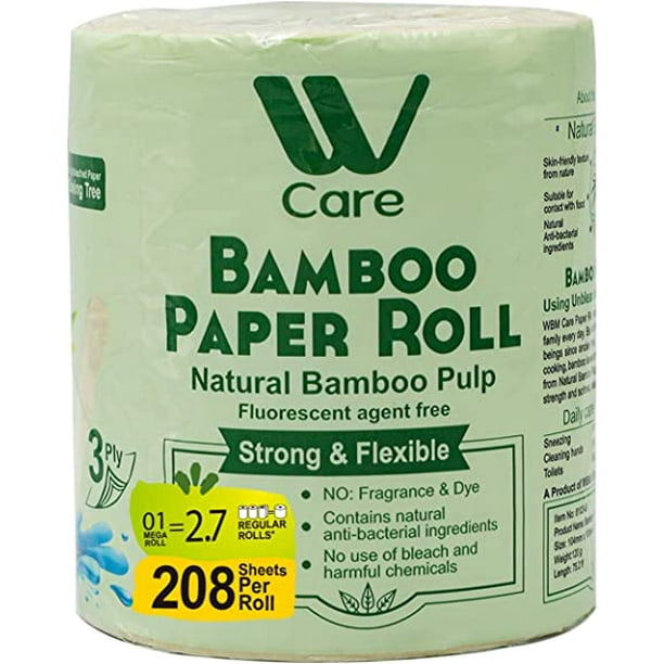 WBM Bamboo Toilet Paper For Sensitive Skin 3 Ply 10 Rolls