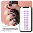 thumbnail image 4 of sweethay Paquete de 24 uñas postizas de ataúd esmerilado de cabeza cuadrada corta DIY estilo francés uñas acrílicas únicas para amantes de Type3 NO3, 4 of 5
