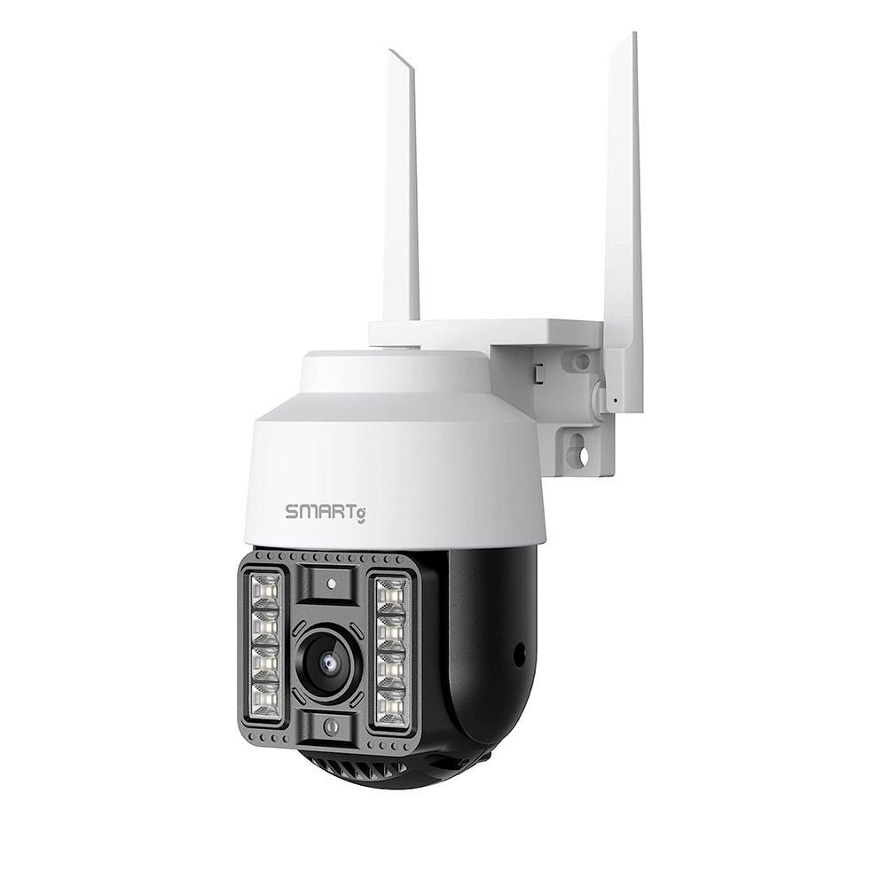 SMARTG ,2K HD, 65ft Night Vision, 2-Way Talk, Auto Motion Tracking, 2.4G Wi-Fi, Ethernet Connection,Cloud Storage, Siren Alarm,Outdoor Dome Camera Works with Alexa Google Assistant