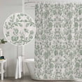 thumbnail image 4 of Farmhouse Flower Shower Curtain Set - Extra Long 72" x 96" Washable Bathtub Curtain with 12 Hooks, Botanical Vintage Fruit Green Leaf Waterproof Fabric Stall Shower Curtains for Bathroom Décor, 4 of 6