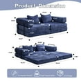 thumbnail image 2 of Resenkos Convertible Compression Sofa, Fixed-Frame Floor Bed, Boneless Chenille Sectional - No Assembly, Dark Blue, 2 of 16