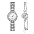 thumbnail image 4 of Business Casual Quartz Watch With Bracelets Ladies Jewelry Gift Combination, 4 of 9
