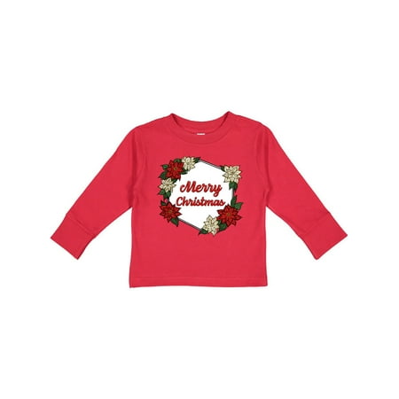

Inktastic Merry Christmas Poinsettia Gift Toddler Boy or Toddler Girl Long Sleeve T-Shirt