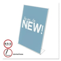 Deflecto Classic Image Slanted Sign Holder, Portrait, 8.5 x 11 Insert, Clear