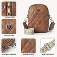 thumbnail image 5 of Leather Small Crossbody Bags for Women Designer Cell Phone Bag Wallet Purses Adjustable Strap, 5 of 7