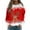 Red, variant on Women's Christmas Printed Round Neck Sweatshirt, Long Sleeve Casual Pullover Top, Raglan Sleeve Holiday Graphic Fall Winter Clothes,Wine,M