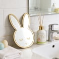 thumbnail image 6 of QuanTara Easter Bunny Shaped Wall Mirror, Cute Acrylic Decorative Mirror with Gold Outline for Home & Party Decor, Hanging Bunny Head Mirror (9.45x6.3in), 6 of 6