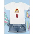 thumbnail image 3 of Girl Wearing Red Pajamas T-Shirt Juniors -Image by Shutterstock,  Large, 3 of 4
