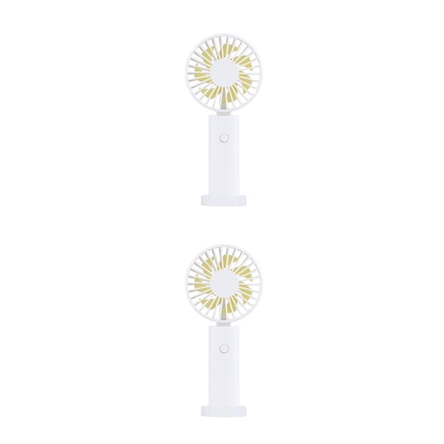 Maytalsory Ventilateur Portable Électrique Couleur Unie Été Réglable Ventilateurs de Refroidissement à Main Blanc Type 2 2Set