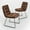 Brown, variant on Homy Casa 2 Pack Armless Accent Chairs for Living Room, Tufted Faux Leather Upholstery, Brown
