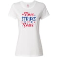 thumbnail image 3 of Inktastic 4th of July Stars Stripes and Sass Blue and Red Stars Women's T-Shirt, 3 of 5