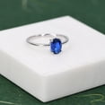thumbnail image 2 of 1 Carat Blue Sapphire Oval Ring 925 Sterling Silver Wedding Ring, Proposal Ring, 2 of 5