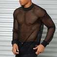 thumbnail image 2 of Men Fishnet Shirt Mens Fishnet Top Mesh Transparent Muscle T-Shirt Net Undershirt Top 3XL, 2 of 5