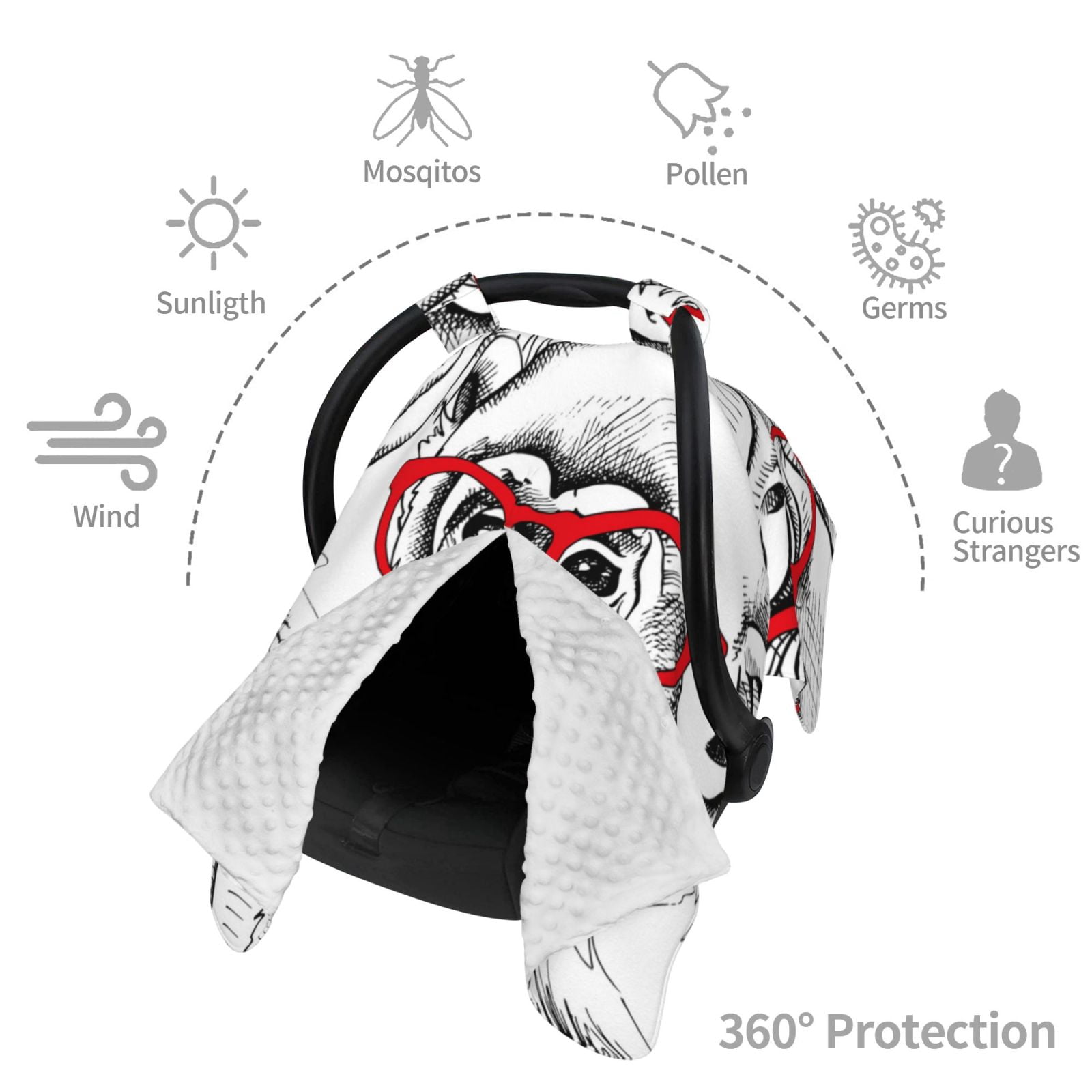Car Seat Cover Baby - Monkey Breathable Infant Car Seat Cover for Baby Carseat, Lightweight Comfort Baby Essentials Must Haves Newborn Stuff for Girl Boy