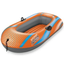 H2OGO! Kondor 1000 Raft - 4'11" x 33" -  Kids & Teens, Orange & Blue, 120 lb Weight Capacity, Bestway, Youth Water Boat, Water Sports, Water Float, Front Tie Rope, Suitable For Ages 6 