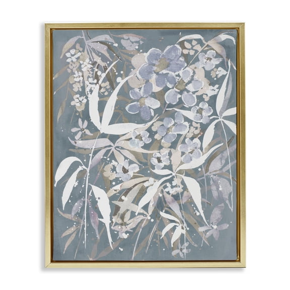 Stupell Industries Bohemian Modern Blossom Botanicals Gold Floating Frame Canvas Art, 17 x 21, by Krinlox