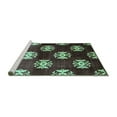 thumbnail image 2 of Ahgly Company Machine Washable Indoor Rectangle Oriental Turquoise Blue Industrial Area Rugs, 5' x 7', 2 of 4