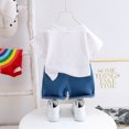 thumbnail image 1 of Vedolay Boys' Short Sets Boys Short Sleeve Shirt and Shorts Set for Toddler and Little Kids,White 1-2 Years, 1 of 5