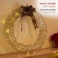 thumbnail image 6 of Alpine Corporation 24" x 25" Gold Mesh Metal Light-Up Holiday Wreath with Plaid Bow and Greenery, 6 of 13