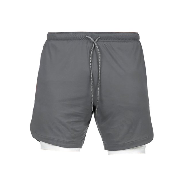 Men's Double Layer Sports Shorts Gym And Training Quick Dry Five Pants