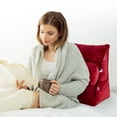 thumbnail image 3 of Cheer Collection Wedge Reading Pillow with Adjustable Bolster Memory Foam Back Support Maroon, 3 of 5