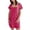 Z-Hot Pink569, variant on JIAYUE Women's Dress Short Sleeve Above Knee Casual Vacation Round Neck Solid Color For Travel With Leggings Comfortable Breathable Loose Fit Stylish Female Dresses