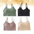 thumbnail image 3 of Diekin 4pcs Breathable Sports Bras Seamless Bras High Impact Stretchy Fitness Underwear for Yoga Gym Workout Fitness (Average Size, Black, Beige, Green and Pink Each 1PC), 3 of 5