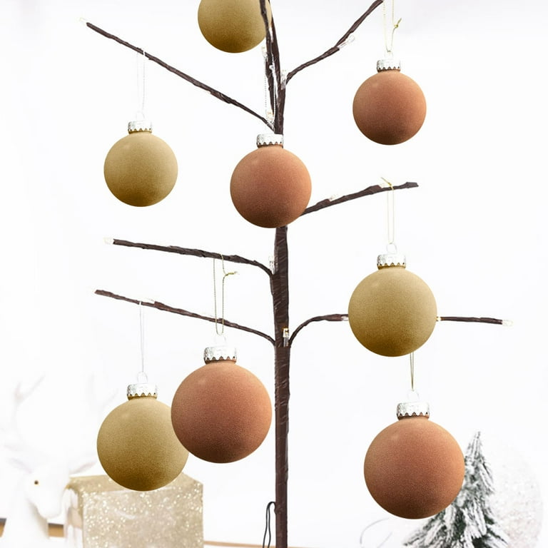12Pcs Velvet Christmas Balls Bulk Flocked Christmas Tree Ball Ornaments  Plastic Balls Xmas Decorative Hanging Ornaments - AliExpress