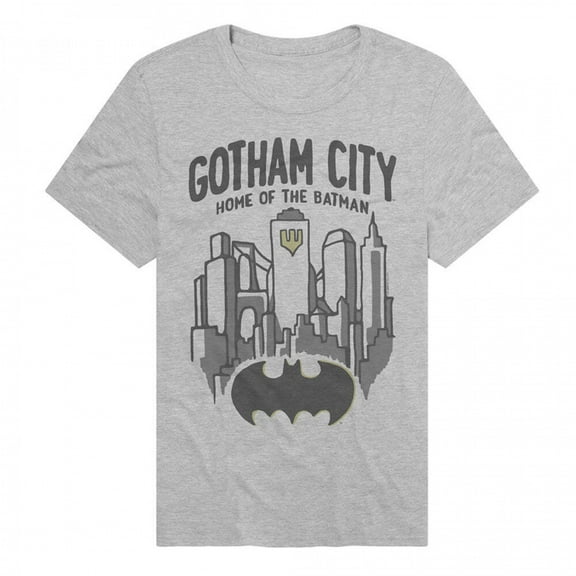 Batman Gotham City Skyline Premium T-Shirt-2XLarge